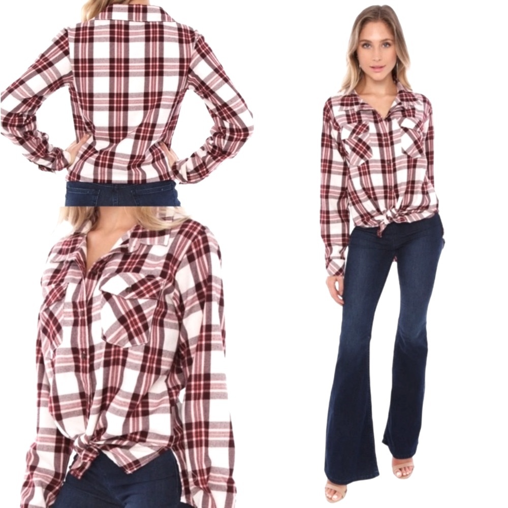 ✂️50%🌺NEW SANCTUARY BOYFRIEND FORLIFE RENEGADE PLAIDLONGSLEEVE BUTTONDOWN SHIRT - Picture 3 of 11